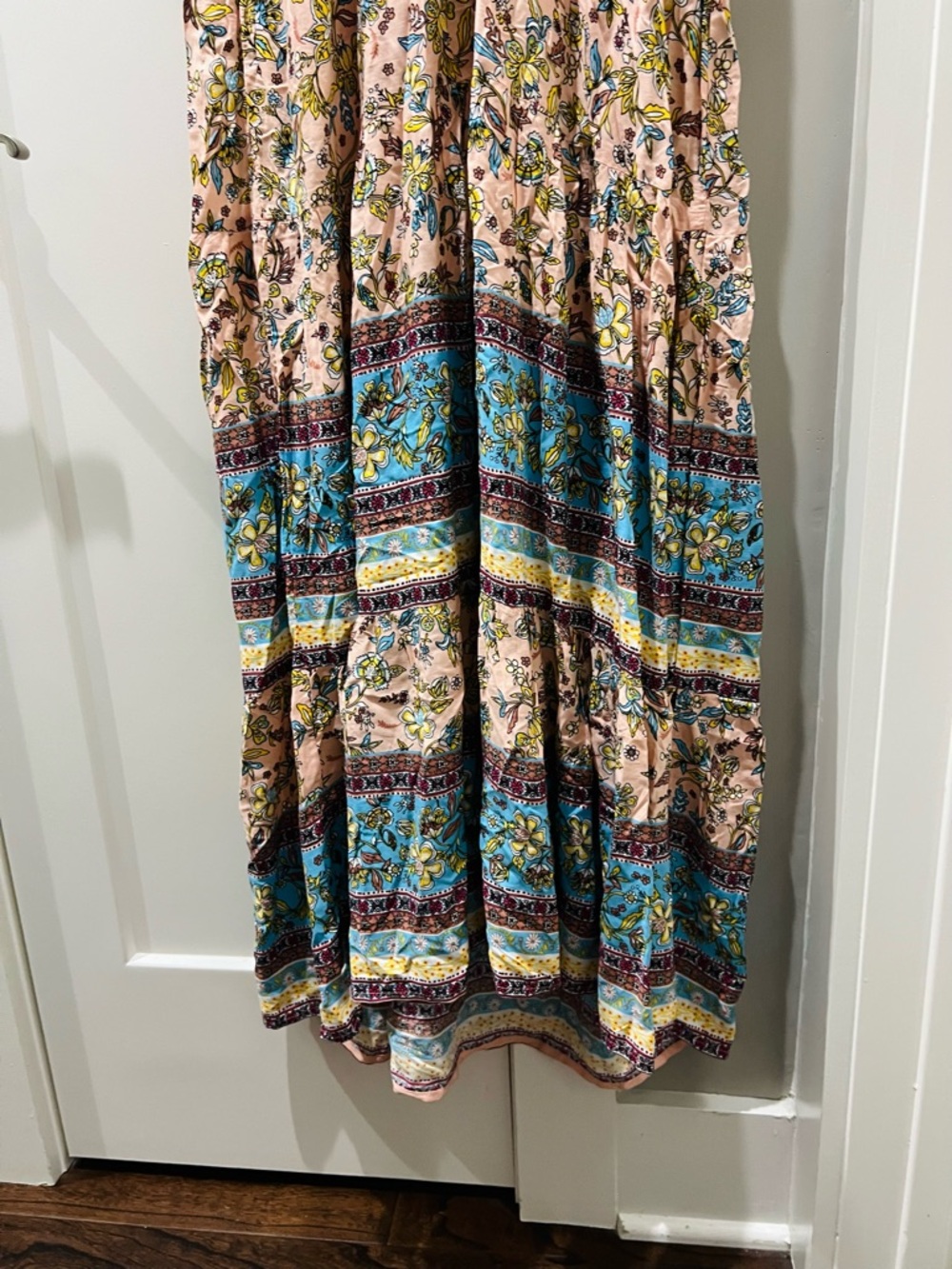 HFYVE Boho Floral Mixed Print Maxi Dress Size L - Picture 3 of 5